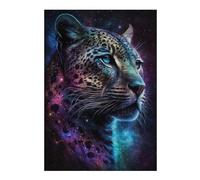 Puzzles Galactic Leopard Portrait-11 Puzzles pour Adultes - Jeu Manuel - Défi Difficile - Idéal comme Cadeau pour Toute La Famille 1000pcs(38x26cm)