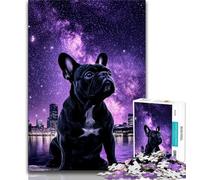 Puzzles Galaxy Black French Bulldog pour Adultes (1000 pièces), Difficiles à réaliser, mais Amusants et Humoristiques, décoration d'intérieur et Cadeaux Uniques (50x75cm)