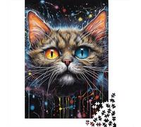 Puzzles Galaxy Cats 500 pièces Puzzle en Bois pour Adultes Convient aux Adultes et aux Plus de 18 Ans Jouets Anti-Stress 500 pièces (52 x 38 cm)