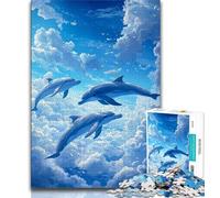 Puzzles Galaxy Dolphin pour Adultes 1000 pièces, Anti-Stress, Vacances à la Maison, tuez Le Temps avec Affiche Assortie et Feuille de Questions 38x26cm