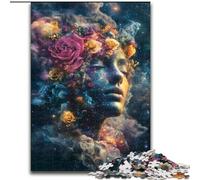 Puzzles Galaxy Flower Girl pour Adolescents, 1000 pièces, Jeux éducatifs, Jouets à Faire soi-même avec Affiche et fiche de Questions Assorties, pour Les 14 Ans et Plus (50x75cm)