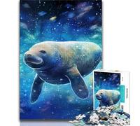 Puzzles Galaxy Manatee pour Adolescents, 1 000 pièces, Anti-Stress, pour Passer Le Temps à la Maison, avec Affiche et fiche de Questions-réponses Assorties (50x75cm)