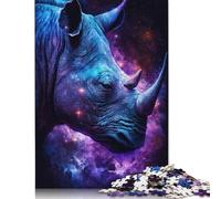 Puzzles Galaxy Rhinocéros pour Adultes 500 pièces, Puzzles en Bois pour Adultes, Jeu de Puzzle Familial, Cadeaux d'anniversaire, décoration d'intérieur 500 pièces (52 x 38 cm)