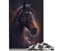 Puzzles Galaxy Space Animal Horse pour Adultes 1000 pièces Puzzle rectangulaire en Carton Cadeaux de Noël pour Hommes pour Enfants Cadeau de Noël 1000 pièces (75x50cm)