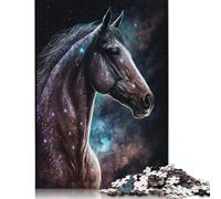 Puzzles Galaxy Space Animal Horse, Puzzles colorés et Cool pour Enfants de 12 Ans et Plus, Cadeau de Noël, 1000 pièces (75 x 50 cm)