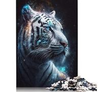 Puzzles Galaxy Tigre Blanc, Puzzles colorés et Cool pour Enfants de 12 Ans et Plus, Cadeau de Noël, 1000 pièces (75 x 50 cm)