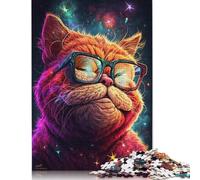 Puzzles Garfield Cosmique Portant des Lunettes 1000 Pièces pour Adultes Puzzles Défis et Éveil pour Enfants Adultes Cadeau de Noël 1000 pièces (75x50cm)