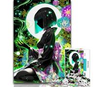 Puzzles Geisha Japonais 1000 Pièces pour Adultes Jeux Éducatifs Décoration Maison Cadeau pour Toute la Famille (26x38cm)