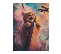 Puzzles Giant Cat Attack Building Puzzles pour Adultes, Jouets Anti-Stress, Modèles À Assembler, Parfaits comme Cadeaux pour Toute La Famille 52x38cm/1000pcs