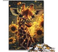 Puzzles Girafe et Fleurs pour Adolescents, adaptés aux 14 Ans et Plus. Un Plaisir en Famille idéal comme Cadeau pour Toute la Famille (26x38cm).
