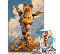 Puzzles Girafe Fantastique pour Adolescents 1000 Puzzles, Staycation Kill Time Chaque Pièce Est Unique - Jeu Familial Amusant et Défi 50x75cm