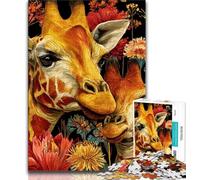 Puzzles Girafe pour Adultes et Adolescents, 1000 pièces, pour stimuler Le Cerveau, Jouets addictifs pour cultiver la Patience et l'interaction Parent-Enfant (75x50cm)