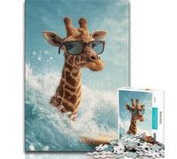 Puzzles Girafe pour Adultes et Adolescents, 1000 pièces, stimulent Le Cerveau, stimulent la Patience, Excellent Cadeau (75x50cm)