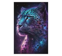 Puzzles Glowing Leopard Art Print-1 Puzzles pour Adultes - Jeu Manuel - Défi Difficile - Idéal comme Cadeau pour Toute La Famille 1000pcs(75x50cm)