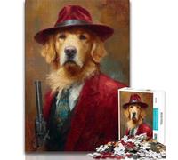Puzzles Golden Retriever tueurs pour Adultes et Adolescents, Jouets éducatifs et éducatifs, Jeux familiaux avec Affiche et fiche de Questions-réponses (38x26cm)