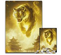 Puzzles Golden Tiger Spirit pour Adultes 1 000 pièces en Bois pour Adolescents Jeu de réflexion en Famille 1 000 pièces (38 x 26 cm)