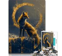 Puzzles Golden Wolf Fox pour Adolescents 1000 pièces, Jeu Familial Anti-Stress, défi Difficile, Collection d'artistes, Beaux-Arts (50x75cm)