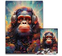 Puzzles Gorilles colorés 1000 pièces pour Adultes Puzzles pour Adultes Parfait pour Les réunions de Famille, Les Anniversaires, Les Vacances 26x38cm/10,23x14,96 Pouces