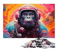 Puzzles Gorilles colorés pour Adultes Puzzles 1000 pièces pour Adultes Cadeau Parfait pour la Famille et Les Amis, Convient aux 14 Ans et Plus 26x38cm / 10,23x14,96 Pouces