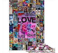 Puzzles Graffiti Art 1000 pièces/Ensemble Test de QI Puzzle Jouets éducatifs en Bois à partir de 12 Ans Cadeau et Jouet pour Enfants de 12 Ans et Plus Taille (50x75 cm)