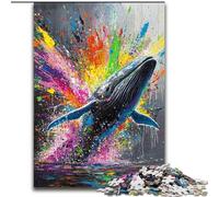 Puzzles Graffiti Baleine pour Adolescents 1000 pièces, Assemblage de Motifs Amusant à la Maison, Cadeau d'anniversaire, Cadeau de Voyage (50x75cm)