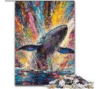 Puzzles Graffiti Baleine pour Adultes 1000 Pièces, Convient aux 14 Ans et Plus Décoration Murale Jouets Anniversaire et Cadeaux Uniques (50x75cm)
