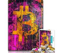 Puzzles Graffiti Bitcoin pour Adultes 1000 pièces, stimulez Votre Cerveau, Jouets addictifs pour cultiver la Patience, adaptés aux Couples 50x75cm
