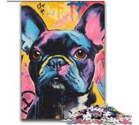 Puzzles Graffiti Bouledogue Français pour Adolescents 2000 pièces, Jeu Familial Anti-Stress, défi Difficile, Superbes Cadeaux et Jouets (70x100cm)