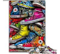 Puzzles Graffiti Chaussures pour Adultes 1000 Pièces, Jeu Familial Anti-Stress, Défi Difficile, Cadeaux pour Amis et Famille (50x75cm)