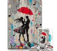 Puzzles Graffiti Danseuse Parisienne pour Adultes et Ados 1000 Pièces, Aidez Le Cerveau à Exercer des Jouets Addictifs pour Cultiver la Patience Adaptés aux Couples (38x26cm)