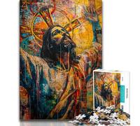Puzzles Graffiti Jésus pour Adultes et Adolescents 1000 pièces, Aidez Le Cerveau à exercer des Jouets addictifs pour cultiver la Patience Une œuvre d'art (38x26cm)