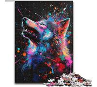 Puzzles Graffiti Wolf 1000 pièces pour Adultes, Jouets éducatifs, Jeux Anti-Stress, Cadeaux du Père Noël Secret pour Les Enfants de 14 Ans et Plus (Taille 26x38cm)