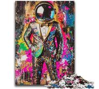 Puzzles Graffitis d'astronautes pour Adultes, 1000 pièces, Jeu éducatif Amusant et Humoristique pour Un Anniversaire (38x52cm)