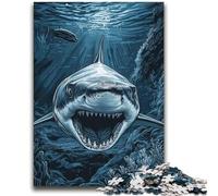 Puzzles Grand Requin Blanc 2000 pièces pour Adultes, Aidez Le Cerveau à exercer des Jouets addictifs pour cultiver la Patience, Jeu de défi Unique (70x100cm)