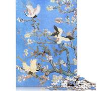 Puzzles Grues Oiseaux en Fleurs d'Amandier pour Adultes 1000 Puzzles Puzzle en Bois Puzzle Adulte Décoration de Maison Puzzle Jouets 1000 pièces (75x50cm)