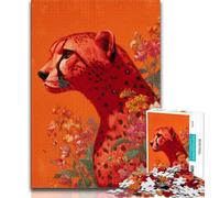 Puzzles guépards fantastiques 1000 pièces pour Adolescents, Jeux d'activités familiales stimulants, Jouets de Bricolage pour décoration Murale de la Maison, Cadeaux 38x26cm
