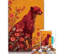 Puzzles guépards fantastiques pour Adolescents, Anti-Stress, pour Passer Le Temps à la Maison, avec Affiche et fiche de Questions-réponses Assorties (38x26cm)