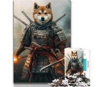 Puzzles Guerrier Corgi Japonais pour Adolescents 1000 pièces, Jouets éducatifs et Anti-Stress, adaptés à la décoration de Bureau (50x75cm)