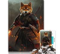 Puzzles Guerrier Corgi Japonais pour Adolescents 1000 pièces, Jouets éducatifs et Anti-Stress, adaptés à la décoration de Bureau (38x26cm)