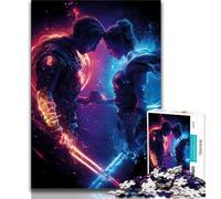 Puzzles Guerriers Néon pour Adultes et Adolescents, Jeux Éducatifs, Décoration Murale Anti-Stress (75x50cm)