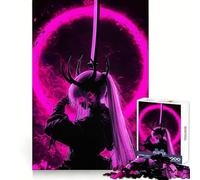 Puzzles Guerriers Néon Rose pour Adolescents 1000 Pièces Wise Think Toy Loisirs Amusants Décoration Murale Découpée Claire (38x52cm)
