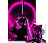 Puzzles Guerriers Néon Rose pour Adolescents 1000 Pièces Wise Think Toy Loisirs Amusants Décoration Murale Découpée Claire (38x52cm)