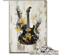 Puzzles Guitare dorée pour Adultes et Adolescents, 1000 pièces, activité familiale avec Affiche et fiche de Questions-réponses (à partir de 14 Ans) (26 x 38 cm)
