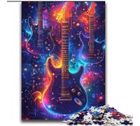 Puzzles Guitare Néon pour Adultes et Ados 2000 Pièces, Activité Familiale avec Affiche et Fiche de Questions pour Les 14 Ans et Plus (70x100cm)