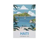 Puzzles,Haïti, Mer des Caraïbes,en Bois Photo, Décoration De La Maison Moderne pour Salon Bureau-1000 Pièces(75x50cm)-GA42