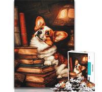 Puzzles Happy Corgi pour Adultes (1000 pièces), Jeux éducatifs et éducatifs pour Toute la Famille avec Affiche et fiche de Questions (50x75cm)