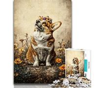 Puzzles Happy Corgi pour Adultes et Adolescents, Jeux éducatifs, décoration Murale, Cadeaux d'anniversaire et de Noël Uniques (38x26cm)