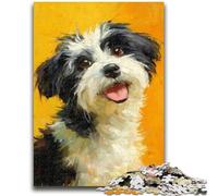 Puzzles Happy Puppy 1000 pièces pour Adolescents, Cadeaux, Jeu de Quiz, décoration Murale, Cadeaux d'anniversaire et de Noël Uniques (50x75cm)