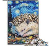 Puzzles Hérisson Ciel Nocturne pour Adultes 2000, Jouets Éducatifs et Jeux Familiaux avec Affiche et Fiche de Questions Assorties (70x100cm)