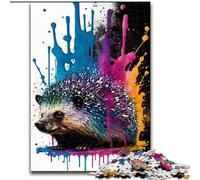Puzzles Hérisson Colorés pour Adolescents 1000, Convient aux 14 Ans et Plus Amusement en Famille C'est Idéal comme Cadeau pour Toute la Famille 26x38cm